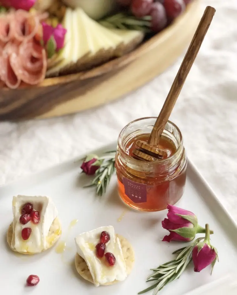 honey & brie on cracker