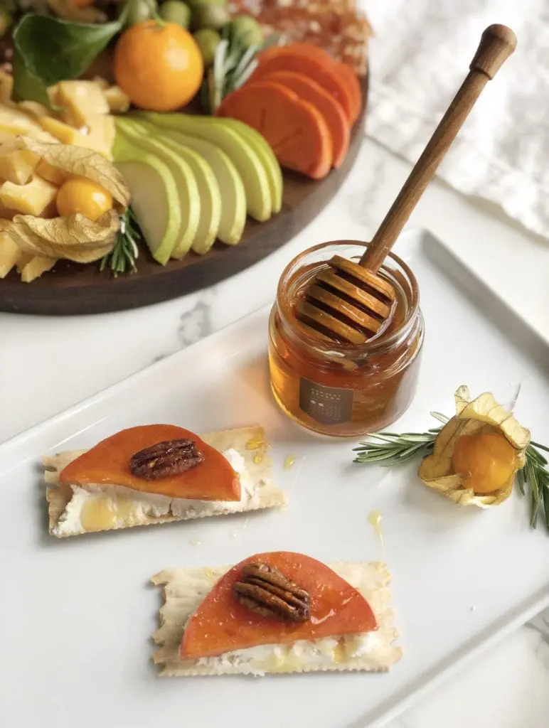cheese & honey pairing persimmon