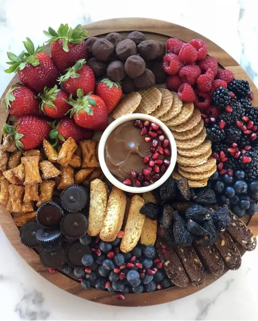 chocolate dip & fruit dessert board
