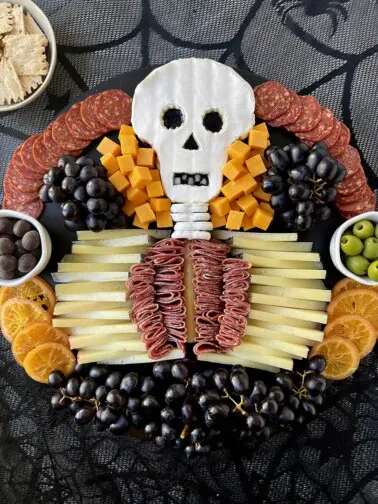 skeleton charcuterie board