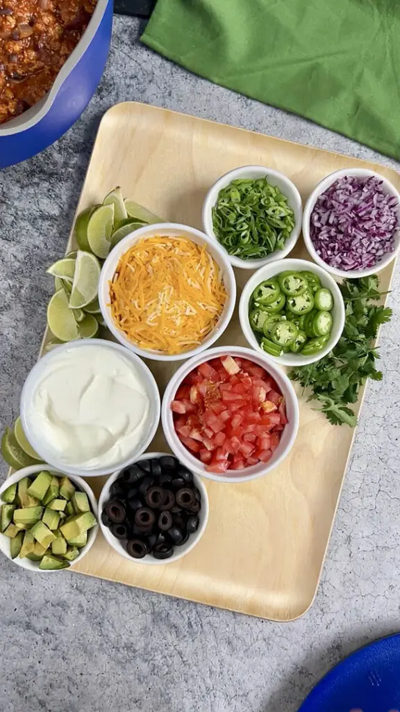 Chili toppings board step 2