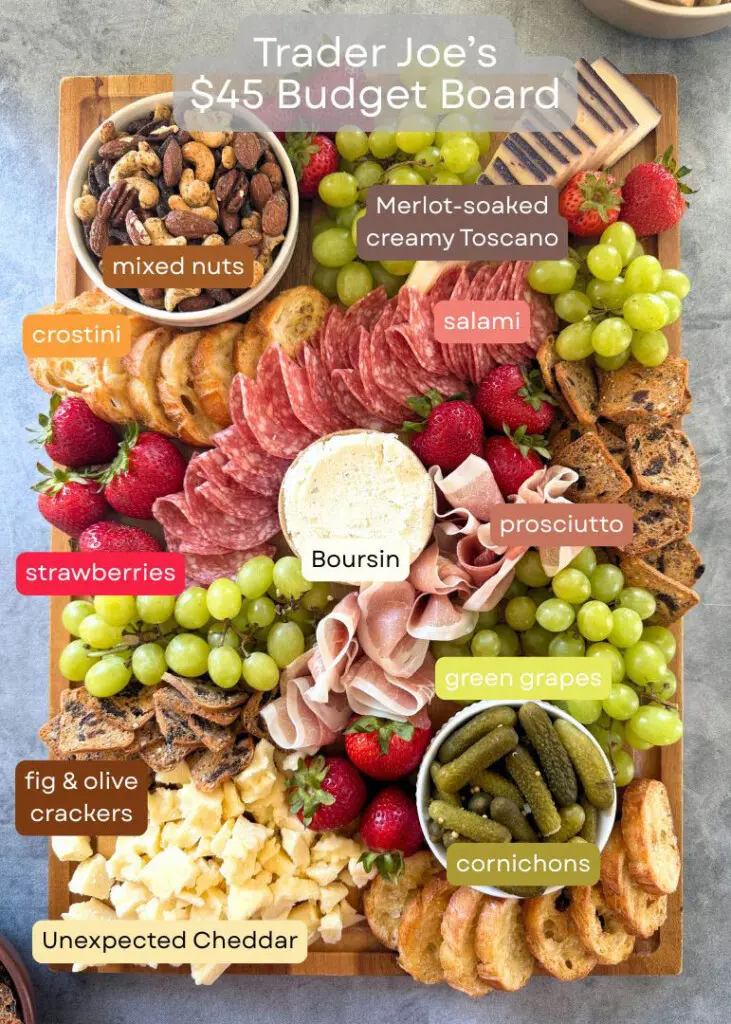 Trader Joe's Cheese Board ingredients list $45