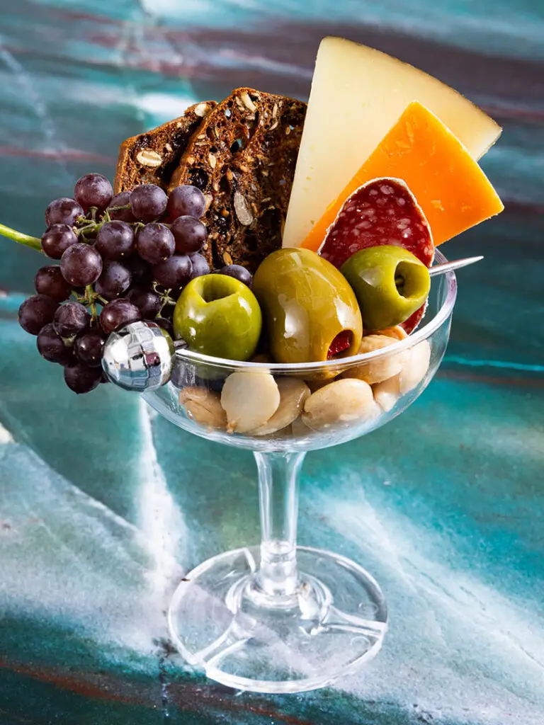 fancy charcuterie cup champagne glass