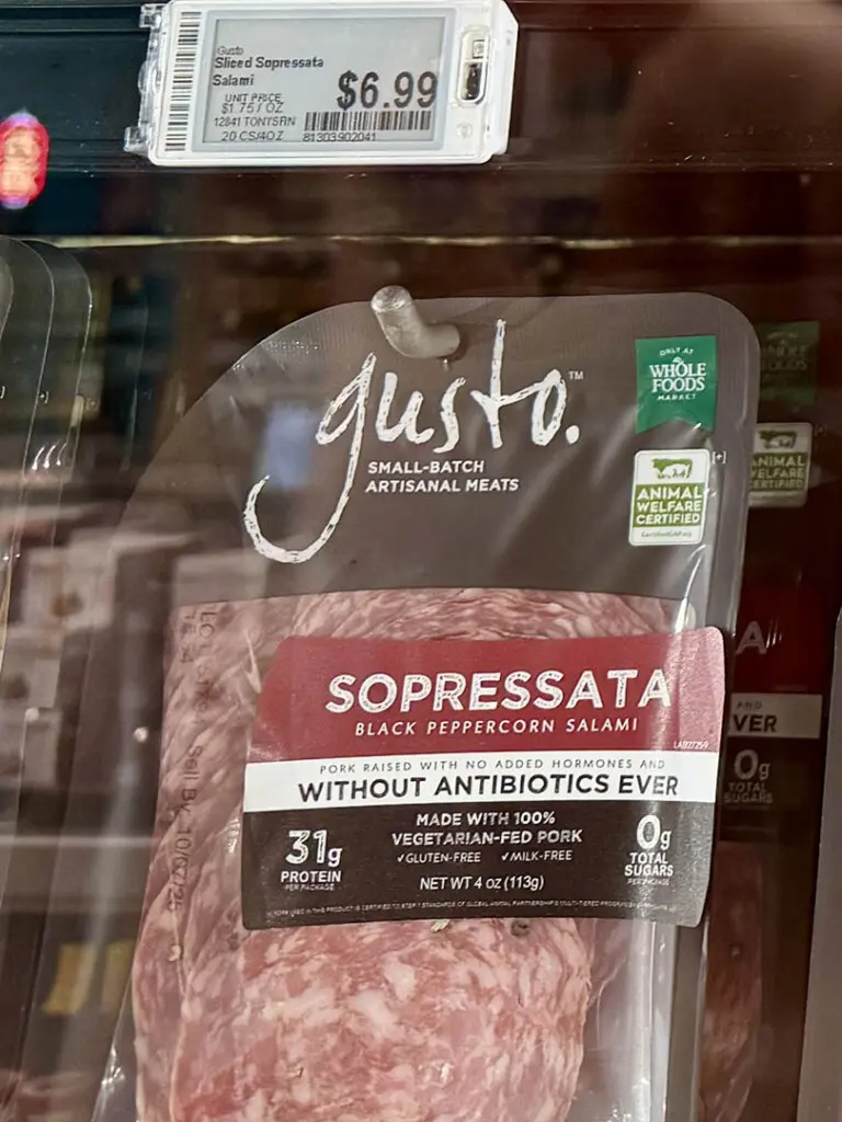 gusto Sopressata salami whole foods