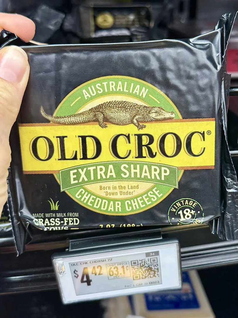 Old Croc Cheddar cheese at walmart