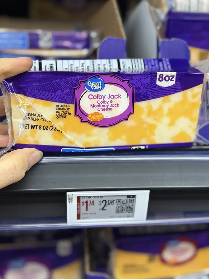 walmart Great Value Colby jack cheese