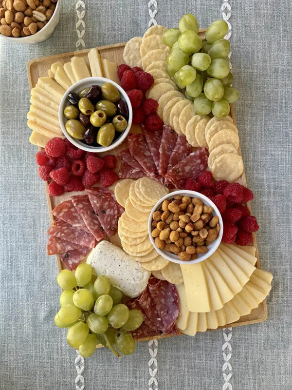 Walmart charcuterie board step 4 salami