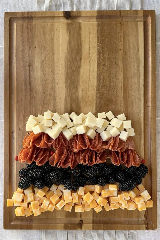 Charcuterie Tree Step 2 salami havarti