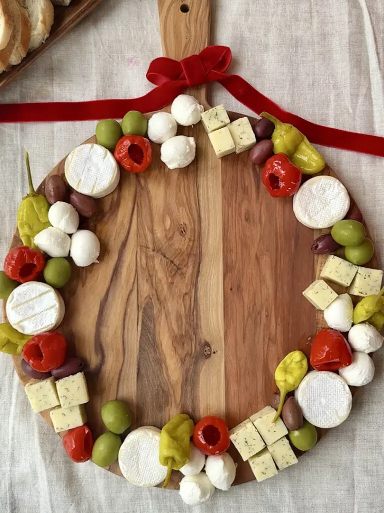 Christmas charcuterie wreath step 3