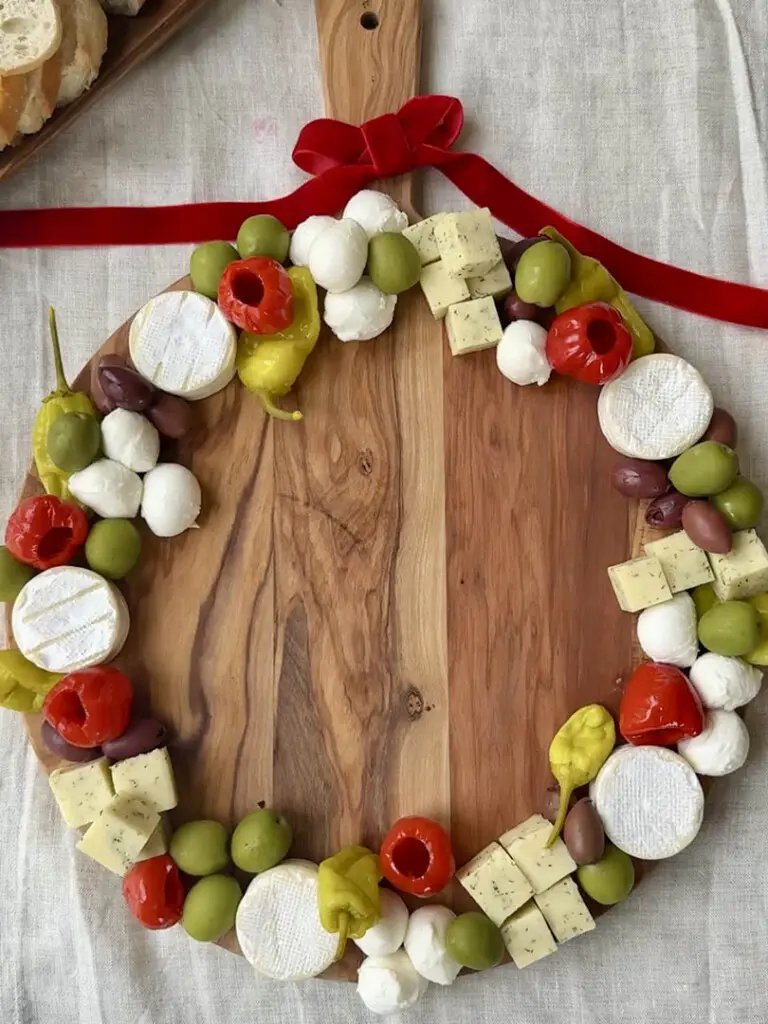 Christmas charcuterie wreath step 4