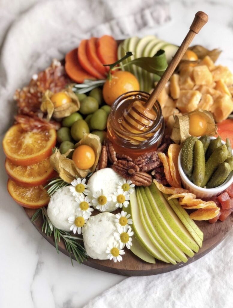 honey and goat cheese board
