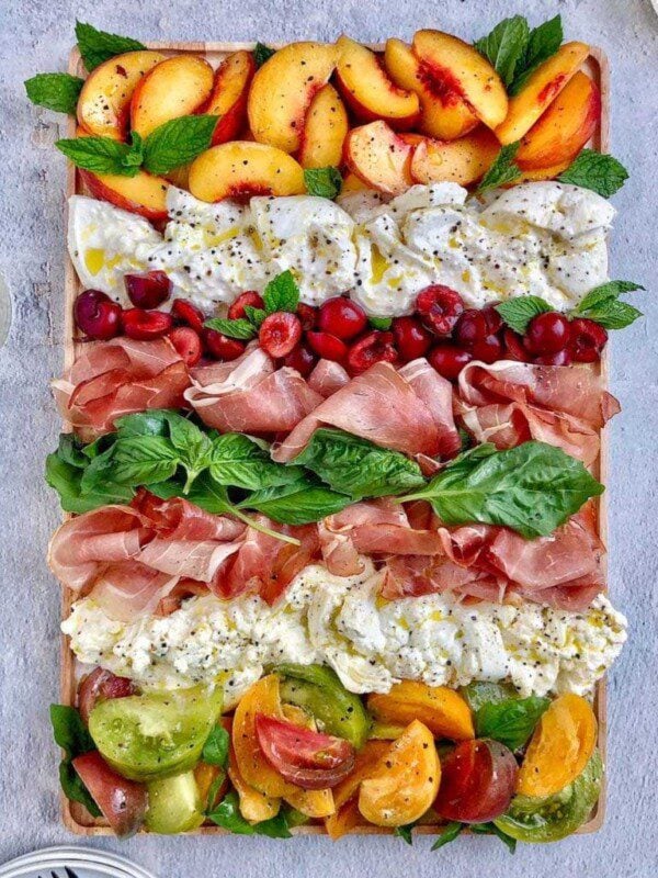 burrata and prosciutto appetizer