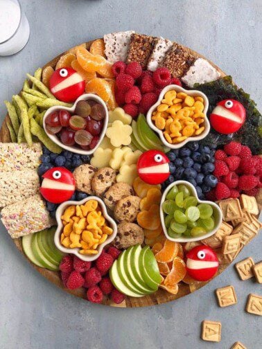 kids board with babybel pacman