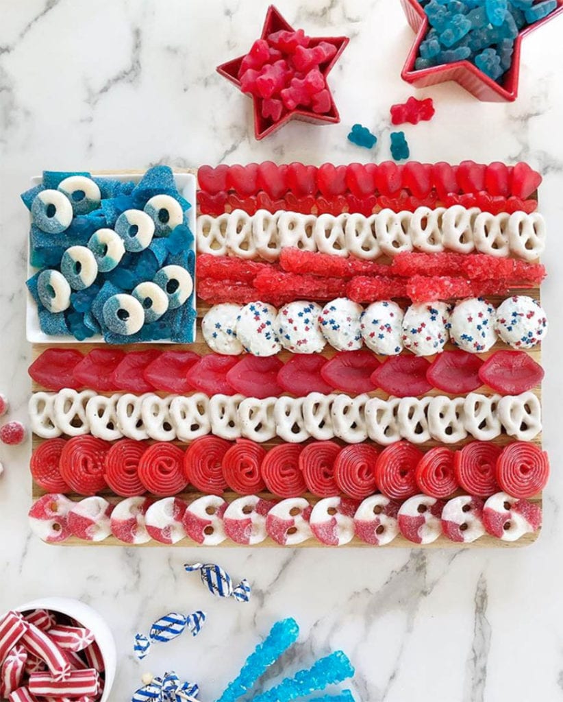 red white and blue candy dessert