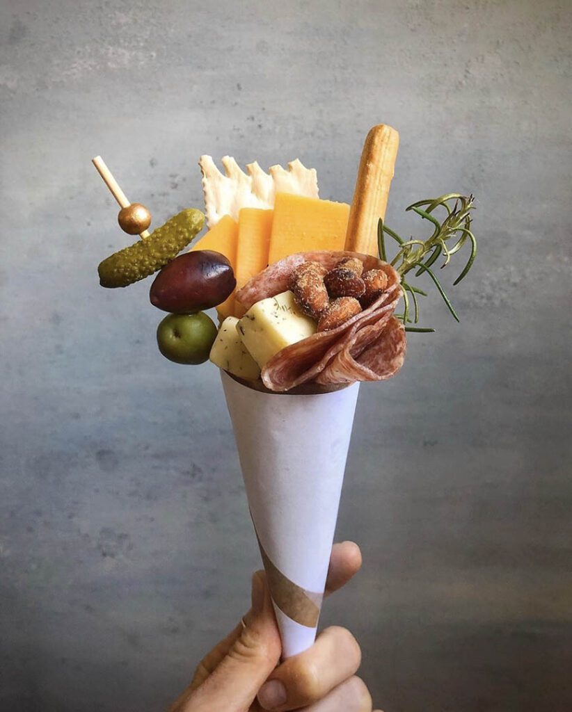 charcuterie in a cone for one
