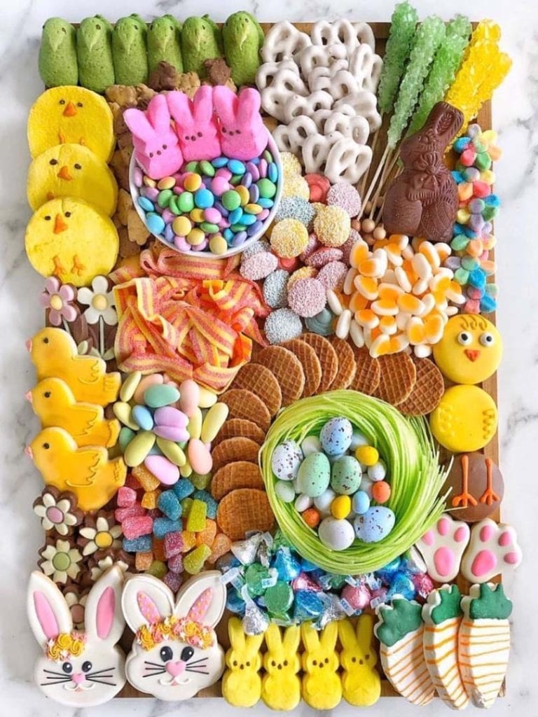 Easter candy charcuterie board
