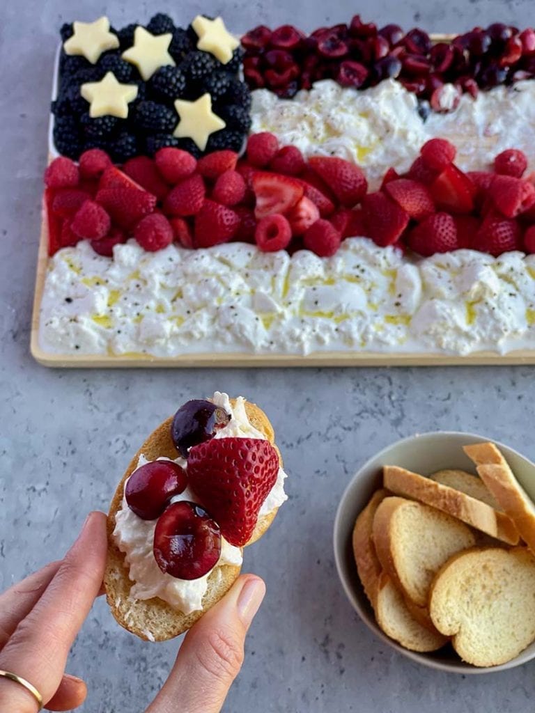 american flag patriotic cheese board