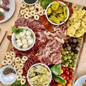 Antipasto caprese salad skewers