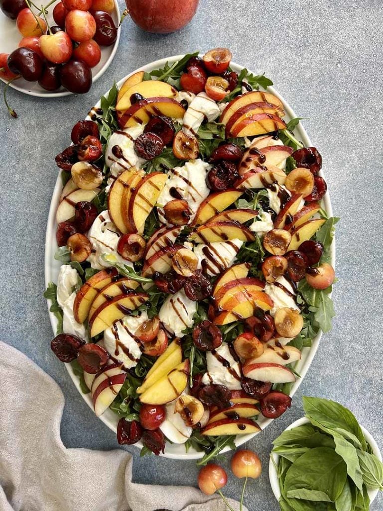 burrata with stone fruit salad recipe