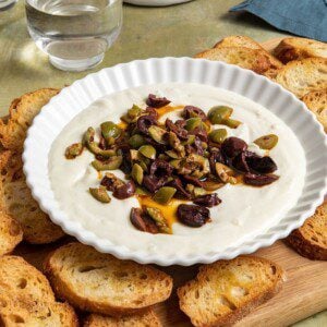 whipped feta and honey olives