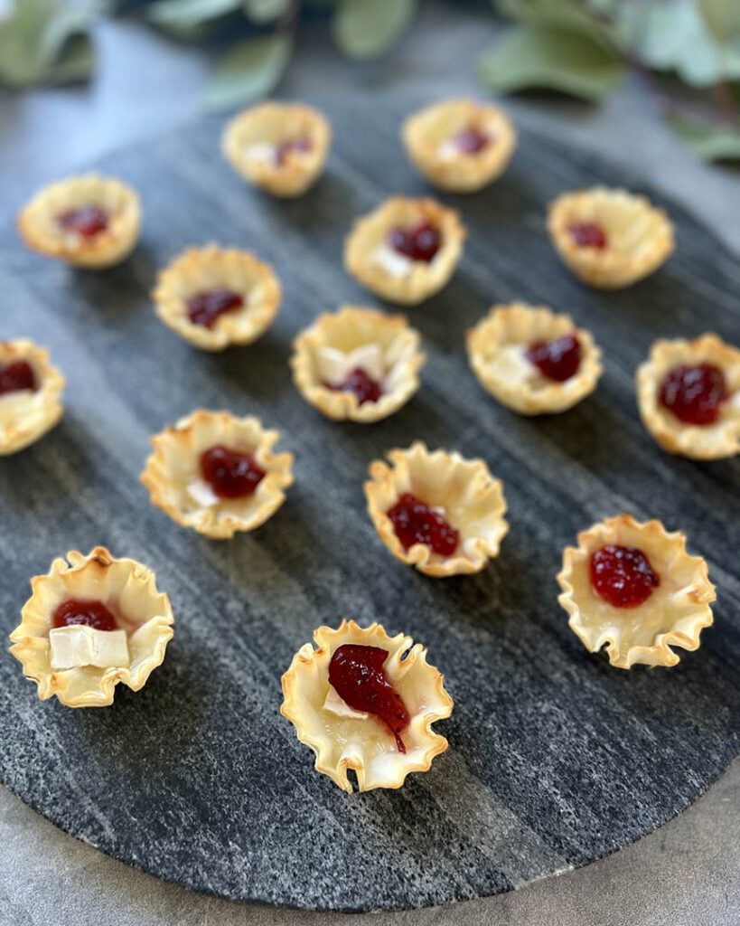 Cranberry Brie Bites in Phyllo shells
