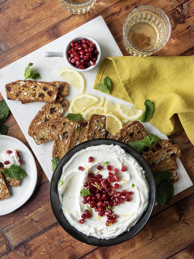 whipped goat cheese dip with honey
