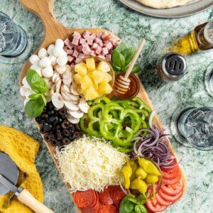 pizza bar toppings board