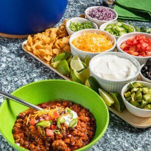 chili sides and chili toppings bar