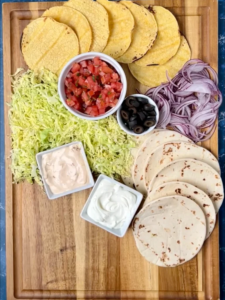 fish taco toppings board step 2