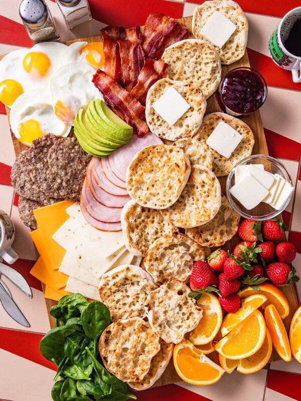 sourdough english muffin breakfast board