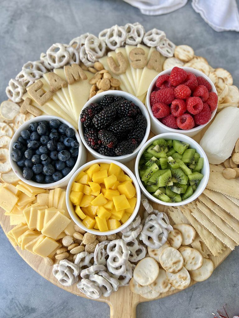 watch party snacks olympics cheese board