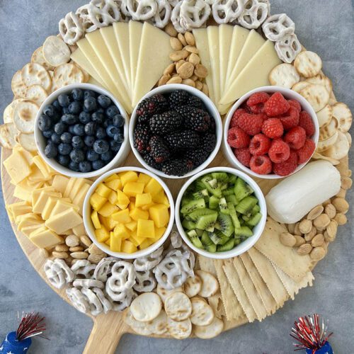 olympic themed party food charcuterie board