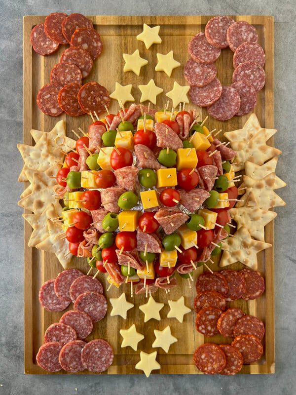 New Year's charcuterie ball drop salami