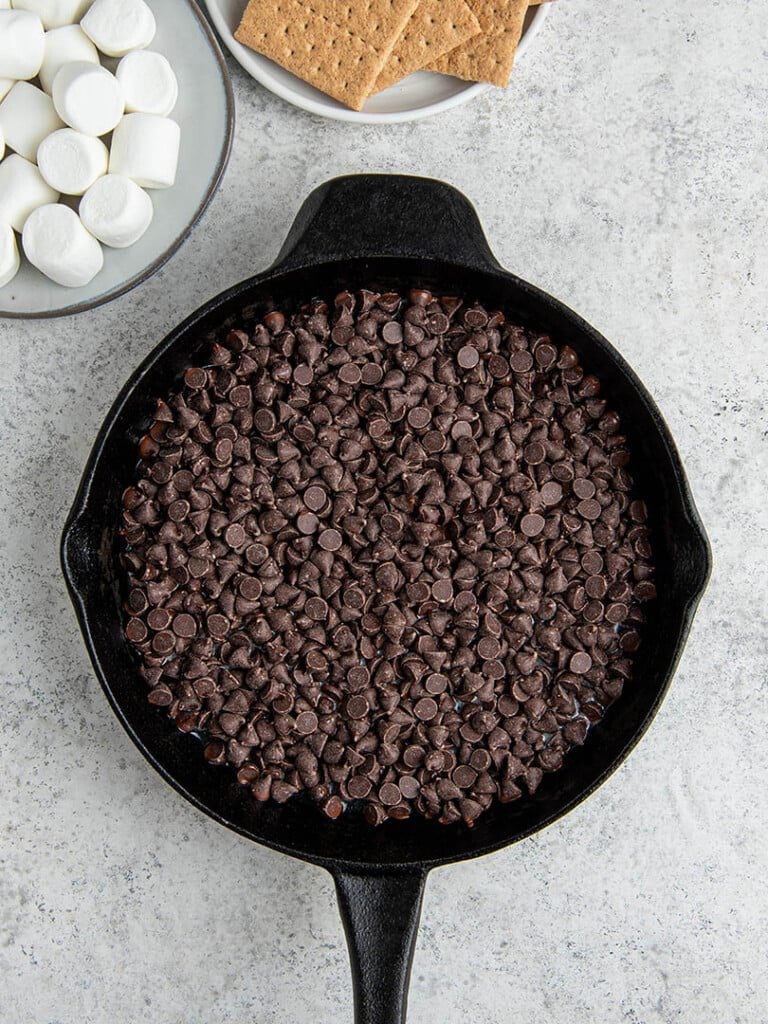 smores dip on a pan