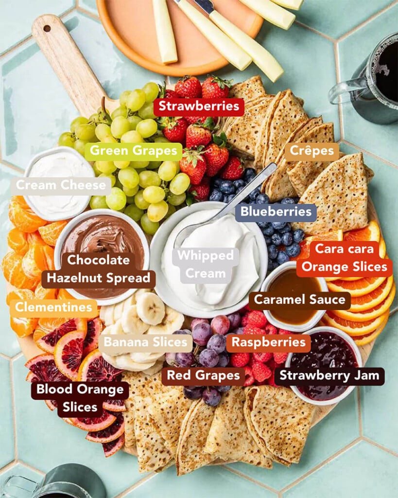 Crêpe Toppings Bar Visual Ingredients List