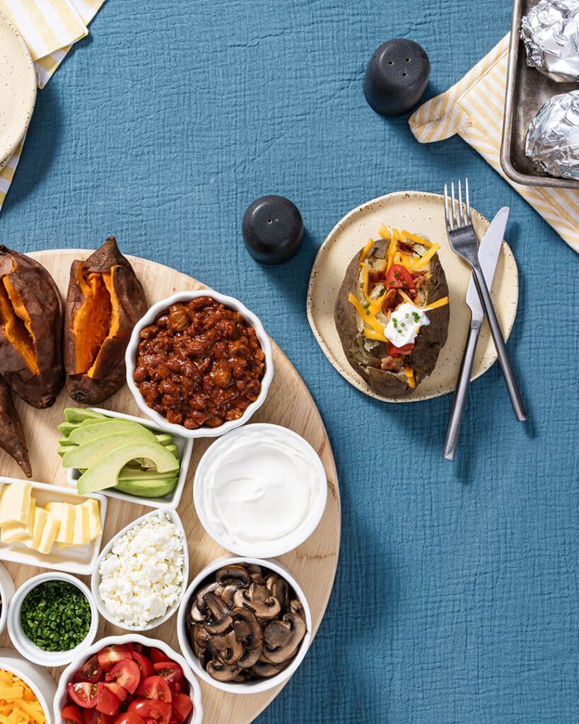 what toppings to serve with baked potatoes