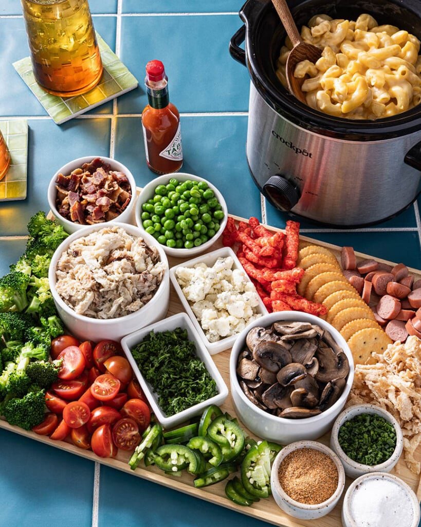 Mac & Cheese Toppings Board