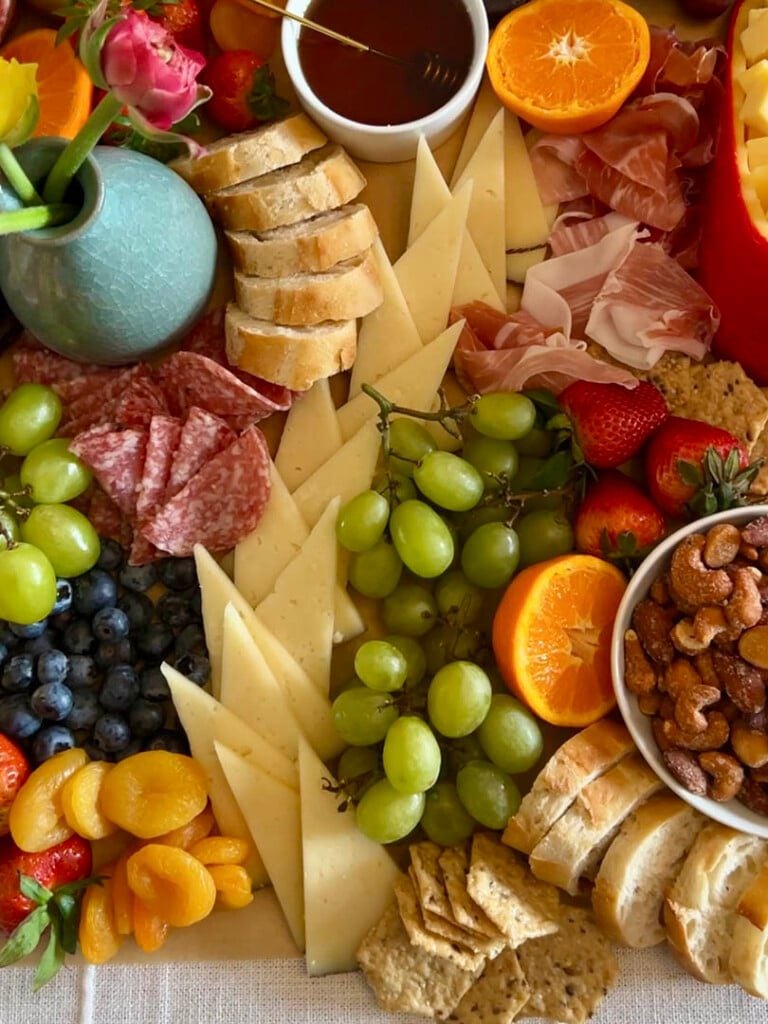 manchego cheese on grazing table