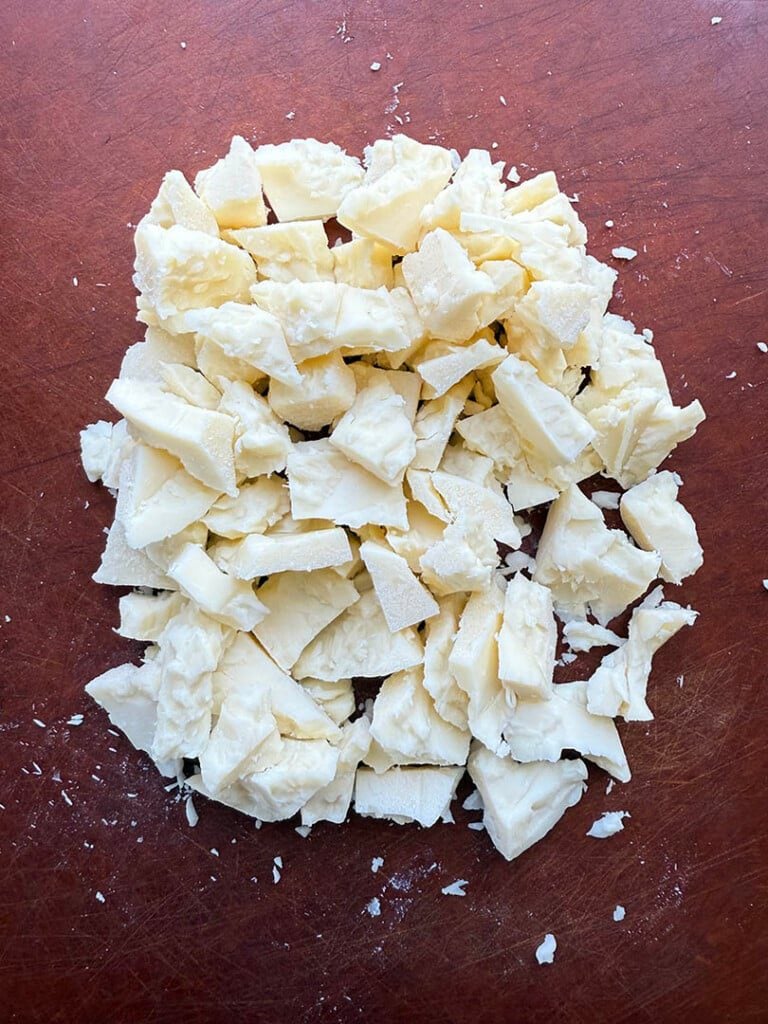 Trader Joe's Unexpected Cheddar cutting step 3