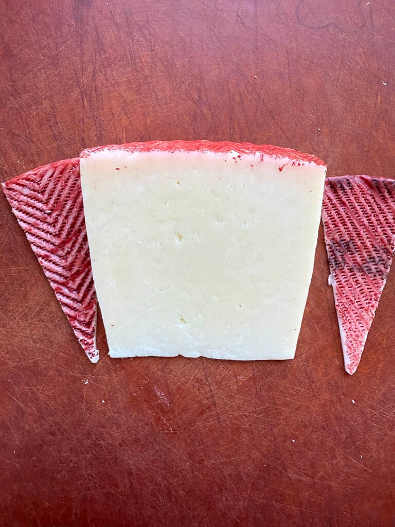 Trader Joe's Manchego cutting 2