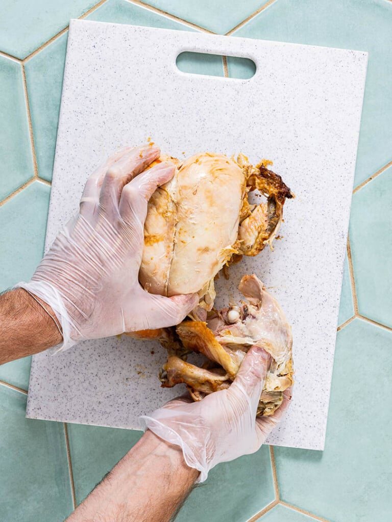how to pull apart a rotisserie chicken 2