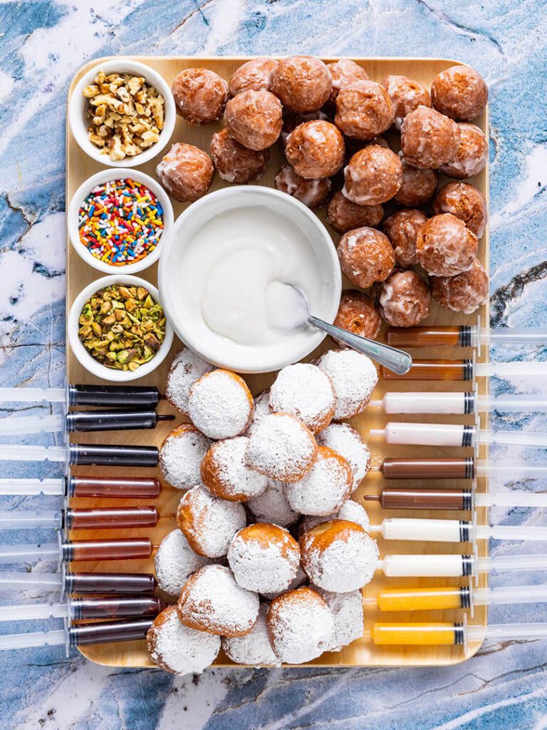 sufganiyot jelly donut toppings board