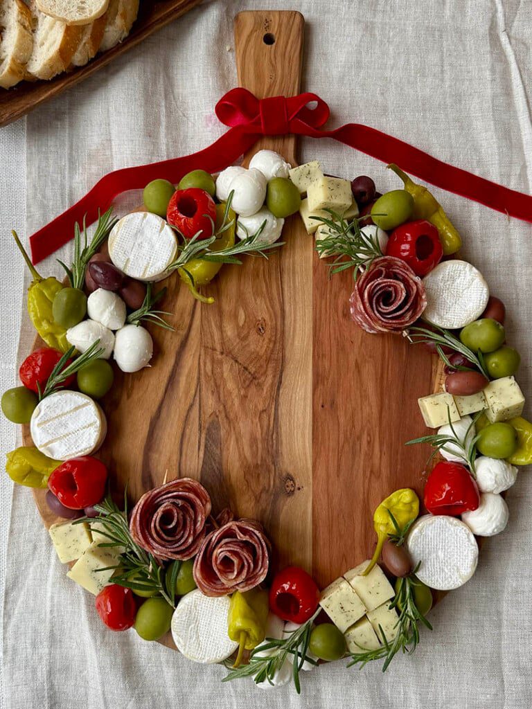 Christmas antipasti wreath