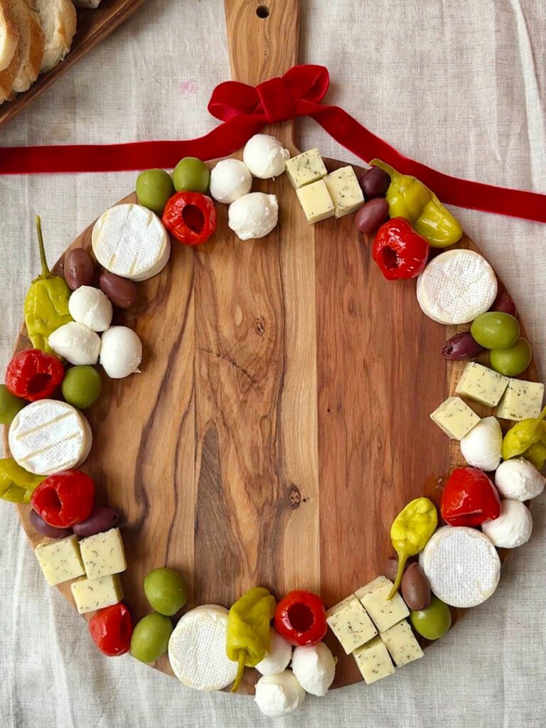Christmas charcuterie wreath step 3