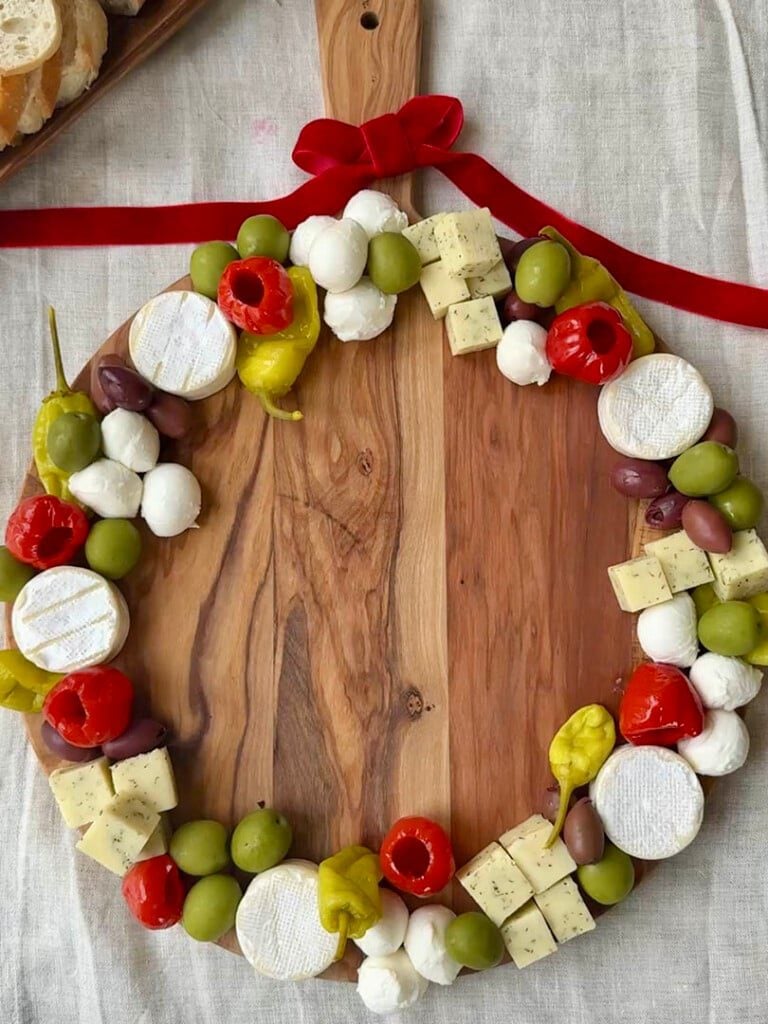 Christmas charcuterie wreath step 4
