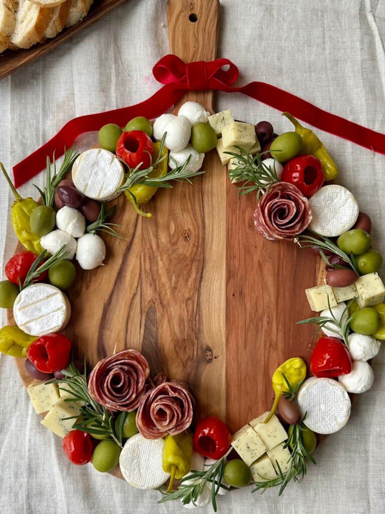 Christmas charcuterie wreath step 6 rosemary