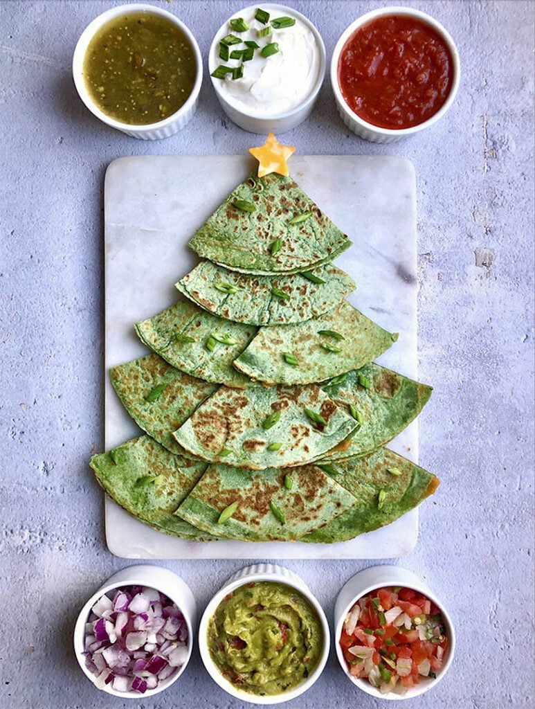 Christmas Tree Quesadilla Board
