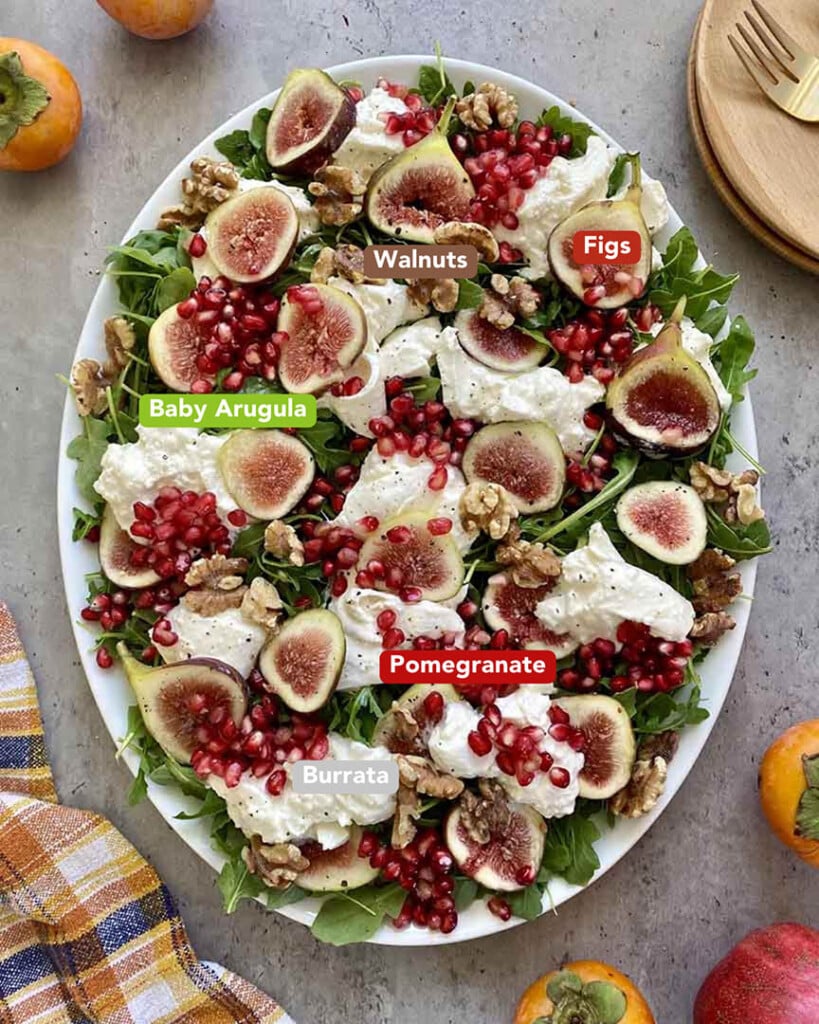 Fig and Arugula Fall Burrata Salad Ingredients List