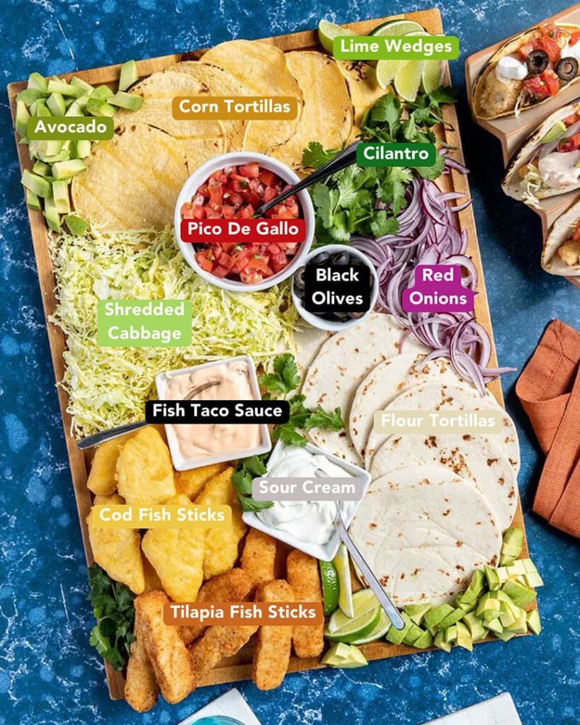 Fish Taco Toppings Board Ingredients List