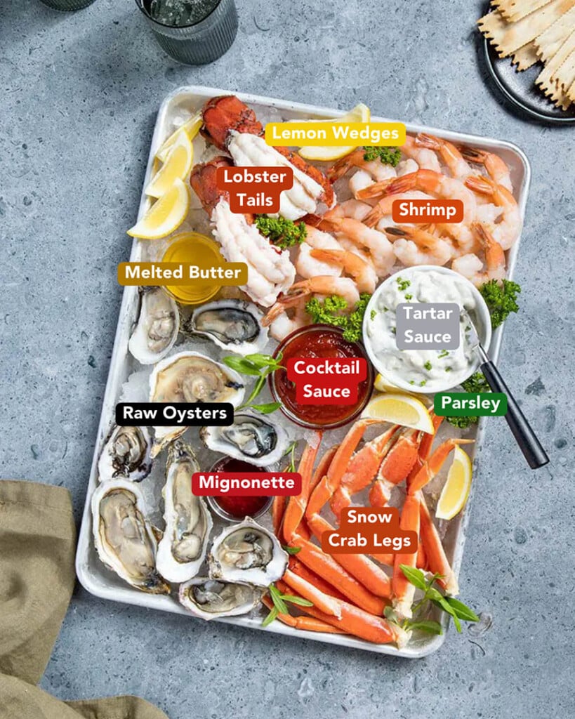 Fruits de Mer Seafood Charcuterie Board Ingredients List